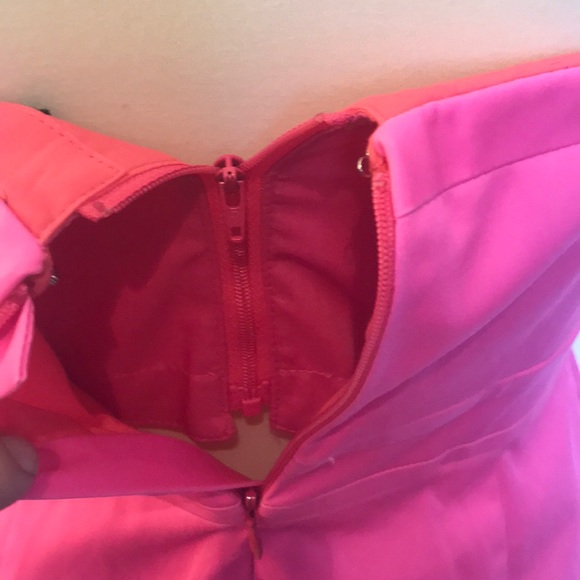 J. Crew hot pink strapless dress w/ ruffle pockets - Picture 5 of 5